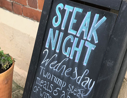 Steak night at the Haresfield Beacon